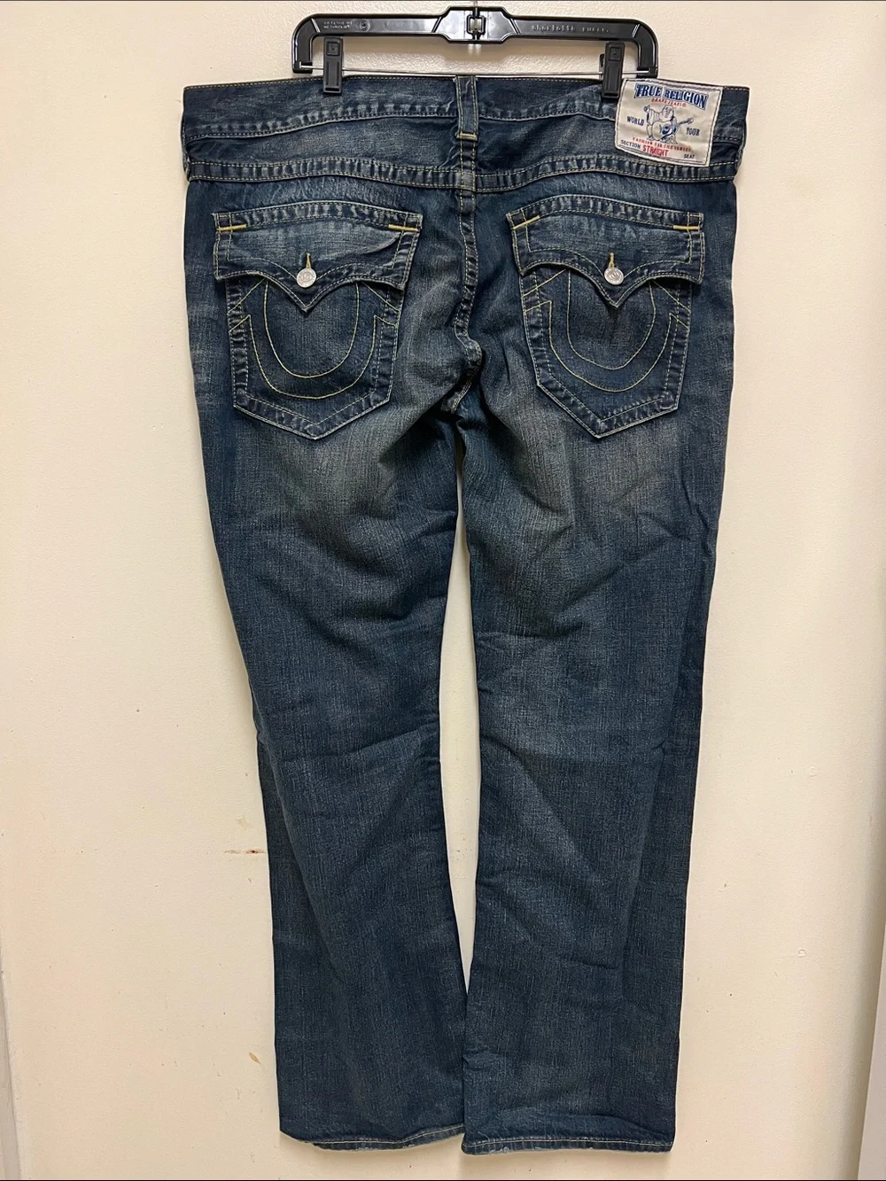True Religion Distressed Straight Leg Jeans